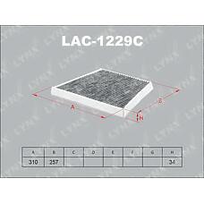 LYNXauto LAC-1229C (10923782 / 1553 / 2118300018) фильтр салонный угольный подходит для mb e(w211) 02 / cls(c219) 04 lac-1229c