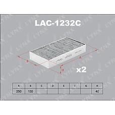 LYNXauto LAC-1232C (1643 / 1648300218 / 1987432309) фильтр салонный угольный (комплект 2 шт.) подходит для mb ml(w164) 05 / gl 06 / r(w251) 06 lac-1232c