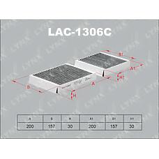 LYNXauto LAC-1306C (00006447VY / 1609428180 / 1639) фильтр салонный угольный (комплект 2 шт.)