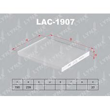 LYNXauto LAC-1907 (1676 / 1987432224 / 21H29) фильтр салонный подходит для  i30 1.6 11 / ix35 1.6-2.0d 10 / tucson 2.0-2.7 04-10,  Sportage (Спортедж) 1.6-2.0d 10 lac-1907