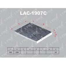 LYNXauto LAC-1907C (1676 / 1987432224 / 21HYH29) фильтр салонный угольный подходит для  i30 1.6 11 / ix35 1.6-2.0d 10 / tucson 2.0-2.7 04-10,  Sportage (Спортедж) 1.6-2.0d 10 lac-1907c