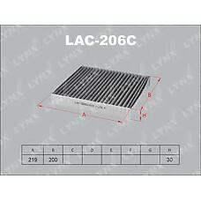 LYNXauto LAC-206C (00006479E9 / 272 / 272358H900) фильтр салонный угольный подходит для Nissan (Ниссан) murano 05 / teana 03 / x-trail 01, Infiniti (Инфинити) fx 03 lac-206c