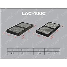 LYNX AUTO LAC-400C (1591 / 24810 / 33924) фильтр салонный угольный (комплект 2 шт.)