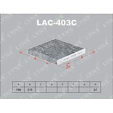 LYNXauto LAC-403C (19439 / 1987432092 / 21359) фильтр салонный угольный подходит для Mazda (Мазда) 2 03 / 6 02 / cx7 07 lac-403c