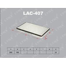 LYNX AUTO LAC-407 (34185 / 4134237 / 4416570) фильтр салонный