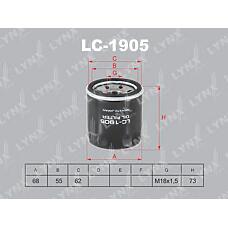 LYNXAUTO lc-1905 (10W0W02 / 25181616 / 96475855) фильтр масляный Chevrolet (Шевроле) aveo 1.2 08> / spark 0.8-1.2 05>