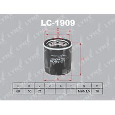 LYNXauto LC-1909 (1230A040 / 152009645R / 152081HC0A) фильтр масляный подходит для  i20 1.2 12,  Picanto (Пиканто) 1.0-1.2 11 / Rio (Рио) 1.25 11 lc-1909