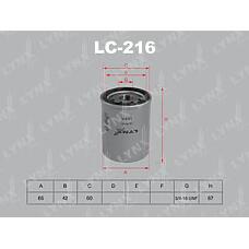 LYNXauto LC-216 (0986452060 / 0986452556 / 1001117) фильтр масляный подходит для Nissan (Ниссан) Micra (Микра) 1.0-1.4 92 / note 1.4 06 / primera(p10) 2.0 90-96 lc-216