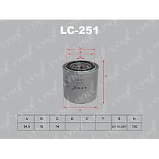 LYNXAUTO lc-251 (0986452024 / 1001103E / 1001112) фильтр масляный Nissan (Ниссан) almera(n15) 2.0d 95-00 / Patrol (Патрол) 2.8 >88