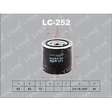 LYNXauto LC-252 (05281090 / 15208BN300 / 15208BN30A) фильтр масляный подходит для Nissan (Ниссан) almera(n16) 2.2d 03 / cabstar 2.5d 06 / murano(z51) 2.5d 05 / navara(d40) 2.5d 05 / np300 2.5d 08 / pathfinder(r51) 2.5d 05 / pick up(d22) 2.5d 02 lc-252