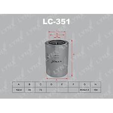 LYNXauto LC-351 (0986452 / 0986452063 / 0986452608) фильтр масляный подходит для Mitsubishi (Мицубиси) Pajero (Паджеро) 2.8td 94-00 / 3.2d 00 lc-351