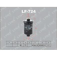LYNXAUTO lf-724 (0450905912 / 2330 / 2330034000) фильтр топливный  h-1 2.4 97-04 / h100 2.4 00-04 / sonata(ef) 2.0 96-01 / 2.4-2.5 98-01 / xg