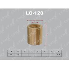 LYNXAUTO lo-120 (0415 / 041520R010 / 0415226010) фильтр масляный Lexus (Лексус) gs300 / 450h 05> / is250 / 200d / 220d 05>