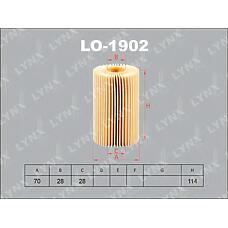 LYNXauto LO-1902 (0415238020 / 04152YZZA1 / 04152YZZA4) фильтр масляный подходит для Toyota (Тойота) land cruiser(200) 4.5d-4.6 08, Lexus (Лексус) lx570 07 lo-1902