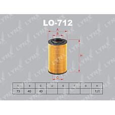 LYNXauto LO-712 (10ECO075 / 263203C100 / 263303C100) фильтр масляный подходит для  Sonata (Соната) nf 3.3 05 / grandeur 3.3 05,  Sorento (Соренто) 3.3 06 / opirus 3.8 06 lo-712