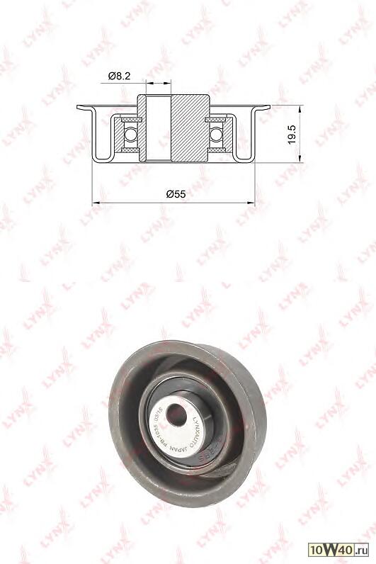 Ролик натяжной / ГРМ подходит для  Lantra I 1.6-1.8 90-95 / Sonata II-III 2.0 91-98, MITSUBISHI Colt 1.8 90-92 / Galant IV-V 2.0 89-96 / L200 2.0-2.4 96-07 / L300 2.0-2.4 86 / L400 PB-1035