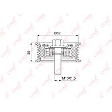 LYNXauto PB-7063 (2287SPO / 2528825001 / HYBP007) ролик направляющий / приводной подходит для  ix35 2.0 10 / santa fe(dm) 2.4 12 / sonata(yf) 2.0-2.4 09,  sportage(sl) 2.0 10 / Cerato (Серато) / spectra(td) 2.0 09 / optima 2.0-2.4 12 pb-7063