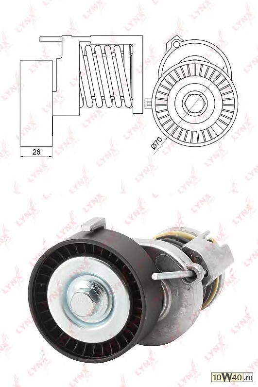 Натяжитель с роликом / приводной подходит для SKODA Fabia I-II 1.4 99 / Felicia 1.6 95-01 / Octavia(1U/Z) 1.4-1.6 00 / Roomster 1.4 06, VW Bora 1.4-1.6 00-05 / Caddy II-III 1.4-1.6 00-1 PT-3038