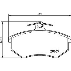 HELLA-PAGID 8DB355017-701 (8A0698151A / 443698151K / 357698151) колодки тормозные дисковые