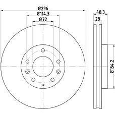 HELLA PAGID 8DD355115-781 (L2063325X / L2063325XA / L2143325X) диск тормозной перед (черный)