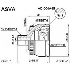 ASVA ad-004a45 (8D0407305G / 8D0498099 / 8D0498099B) шрус наружный 30x53x33 Audi (Ауди) Audi (Ауди) a4