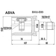ASVA BXIU-E83 (31607529201 / 31607529202) шрус внутренний 24x44x27 (oem-исполнение)