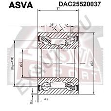 ASVA dac25520037 (43210AX000 / 43210AZ300) подшипник ступичный Nissan (Ниссан) Nissan (Ниссан) march k12