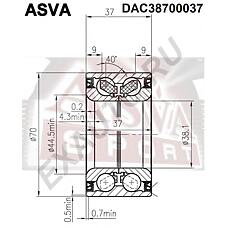 ASVA DAC38700037 (5172002000 / 517201C000) подшипник ступицы колеса (комплект) | перед прав / лев |