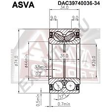 ASVA DAC3974003634 (517202D000 / 517202D100) подшипник ступицы колеса (комплект) | зад |