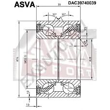 ASVA DAC39740039 (0926739004 / 1603191 / 90279332) подшипник ступичный передний
