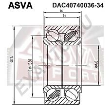 ASVA DAC40740036-34 (MB808442 / MR449797 / MR519097) подшипник ступичный передний (40x74x36x34)