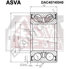 ASVA DAC40740040 (B45533047B / B45533047C / B45533047D) подшипник ступицы, комплект