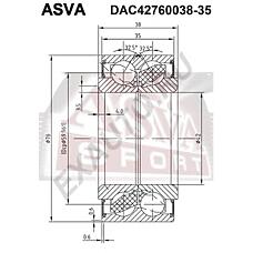 ASVA DAC42760038-35 (4021030R01) подшипник ступичный передний (42x76x38x35)