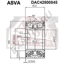 ASVA DAC42800045 (BN8B33047 / FB0126151 / FB0126151A) подшипник ступичный передний (42x80x45x45)