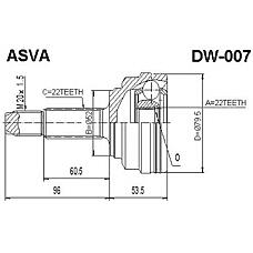 ASVA DW007 (96391550) шрус внешний | перед прав / лев |