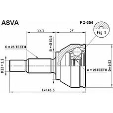 ASVA FD354 (1361301 / 3652045 / 3652047) шрус внешний | перед прав / лев |