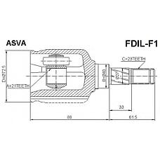 ASVA fdil-f1 (1061868 / 10618681349160 / 1349160) шрус внутренний левый 21x40x23 Ford (Форд) Focus (Фокус) I 1998-2005
