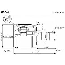 ASVA hnip-516 (44310SM1300 / 44310SM1980 / 44310SM4980) шрус внутренний 32x40x27 Honda (Хонда) Honda (Хонда) : Accord (Аккорд) 90-93 prelude