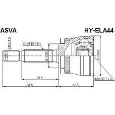 ASVA HY-ELA44 (495072DA20) шрус наружный 30x50x25