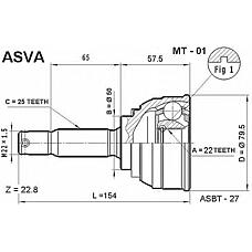 ASVA MT-01 (4950721000 / 4950821000 / MB176160) шрус наружный (к-кт) / z22 x d50 x z25 /
