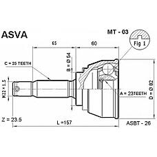 ASVA MT-03 (MB297871 / MB297872 / MB297991) шрус наружный 23x54x25