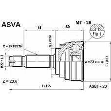 ASVA MT29 (MR196749 / MR196750 / MR222054) шрус внешний | перед |