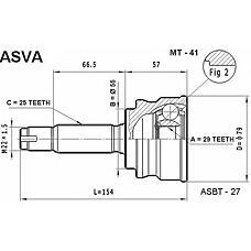 ASVA MT41 (MR980743 / MR980744) шрус внешний | перед |