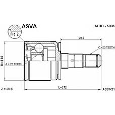 ASVA MTID-5003 (MB160655 / MB526146 / MB886681) шрус внутренний левый 25x32x25