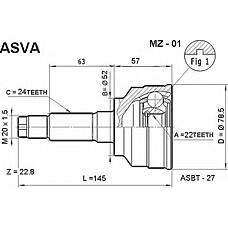 ASVA MZ-01 (F00125400A / F00125400B / F00125600A) шрус наружный 22x52x24