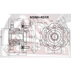 ASVA NSWH-R51R (432024X00A / 43202EA500 / 43202ZP80A) ступица колеса с интегрированным подшипником