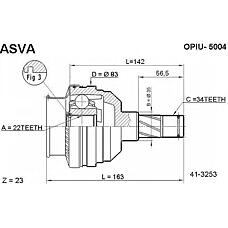 ASVA opiu-5004 (1011AV / 1111T200 / 26008591) шрус внутренний 22х35х34 Daewoo (Дэу) Daewoo (Дэу) : nexia