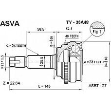 ASVA TY-35A48 (4341052031 / 4342052030 / 4346059045) шрус наружный 23x58x24
