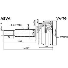 ASVA VW-TG (7L0498099 / 7L0498099A / 7L0498099AX) шрус наружный 27x64x30