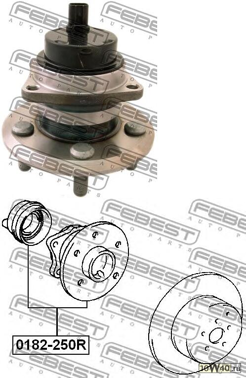 ступица задняя (toyota avensis adt25 / azt25 / cdt250 / zzt25 2003-2008) febest